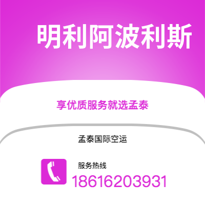上海市到明利阿波利斯空运公司|上海市至美国明利阿波利斯航空运输2
